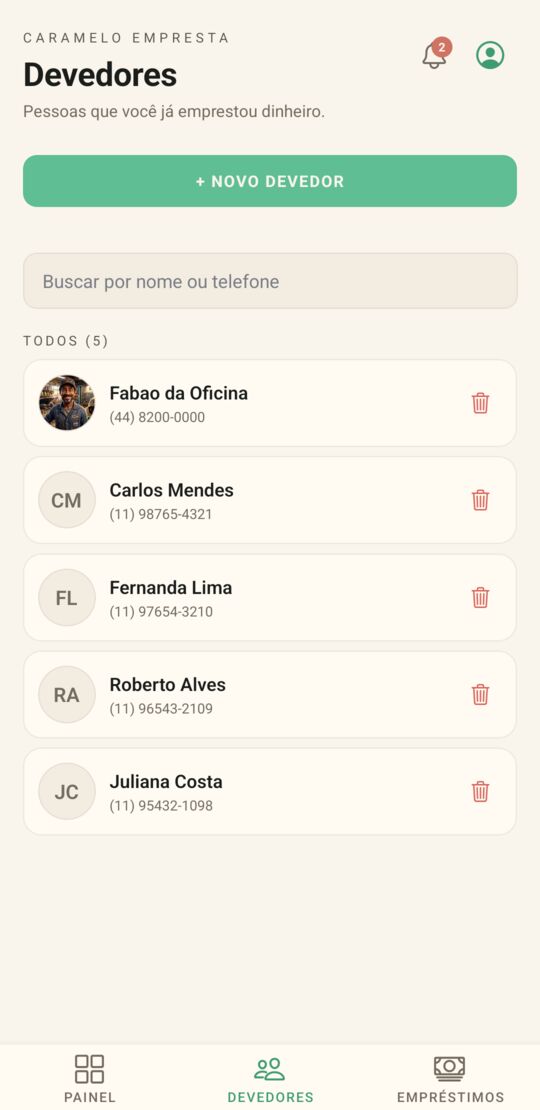 Lista de Devedores